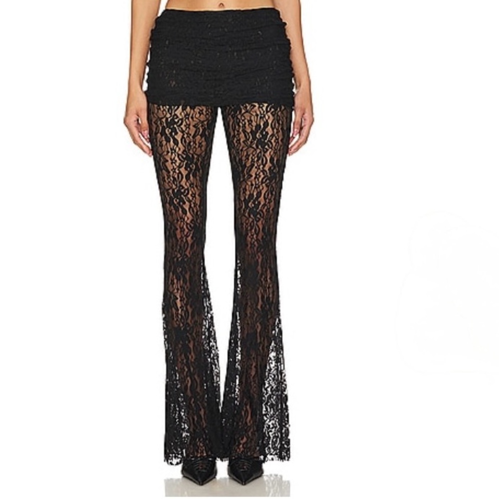I.AM.GIA Black Lace Flare Pants